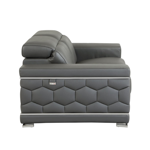 Orren Ellis Aiesrom 71" Genuine Top Grain Italian Leather Pillow Top